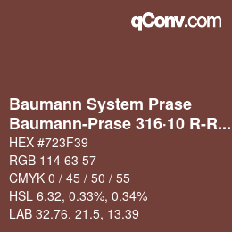 Color code: Baumann System Prase - Baumann-Prase 316·10 R-Ro 3 | qconv.com