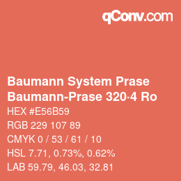 Code couleur: Baumann System Prase - Baumann-Prase 320·4 Ro | qconv.com
