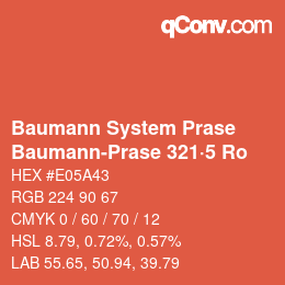 Code couleur: Baumann System Prase - Baumann-Prase 321·5 Ro | qconv.com