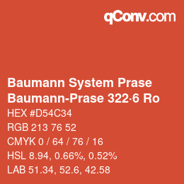 Código de color: Baumann System Prase - Baumann-Prase 322·6 Ro | qconv.com