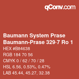 Color code: Baumann System Prase - Baumann-Prase 329·7 Ro 1 | qconv.com