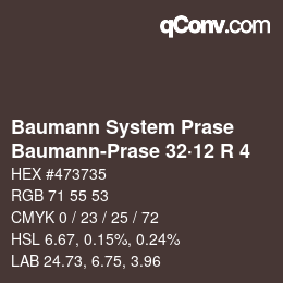 カラーコード: Baumann System Prase - Baumann-Prase 32·12 R 4 | qconv.com