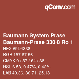 Code couleur: Baumann System Prase - Baumann-Prase 330·8 Ro 1 | qconv.com