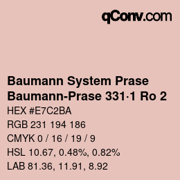 Code couleur: Baumann System Prase - Baumann-Prase 331·1 Ro 2 | qconv.com