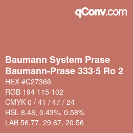 Code couleur: Baumann System Prase - Baumann-Prase 333·5 Ro 2 | qconv.com
