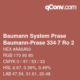 Código de color: Baumann System Prase - Baumann-Prase 334·7 Ro 2 | qconv.com