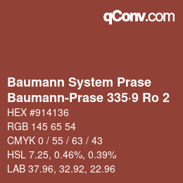 Código de color: Baumann System Prase - Baumann-Prase 335·9 Ro 2 | qconv.com