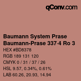 Color code: Baumann System Prase - Baumann-Prase 337·4 Ro 3 | qconv.com