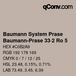 Código de color: Baumann System Prase - Baumann-Prase 33·2 Ro 5 | qconv.com