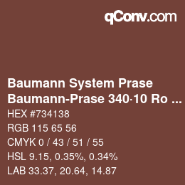 Code couleur: Baumann System Prase - Baumann-Prase 340·10 Ro 3 | qconv.com