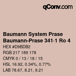 Code couleur: Baumann System Prase - Baumann-Prase 341·1 Ro 4 | qconv.com