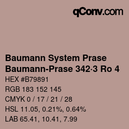 Color code: Baumann System Prase - Baumann-Prase 342·3 Ro 4 | qconv.com