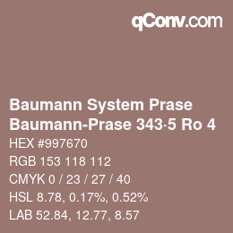 Code couleur: Baumann System Prase - Baumann-Prase 343·5 Ro 4 | qconv.com