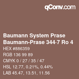 Código de color: Baumann System Prase - Baumann-Prase 344·7 Ro 4 | qconv.com