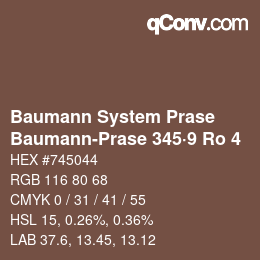 Código de color: Baumann System Prase - Baumann-Prase 345·9 Ro 4 | qconv.com