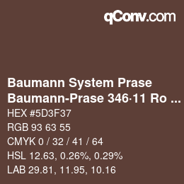 Code couleur: Baumann System Prase - Baumann-Prase 346·11 Ro 4 | qconv.com