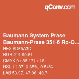 Color code: Baumann System Prase - Baumann-Prase 351·6 Ro-Or | qconv.com