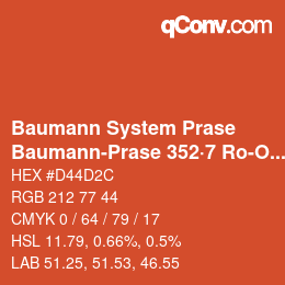 Color code: Baumann System Prase - Baumann-Prase 352·7 Ro-Or | qconv.com