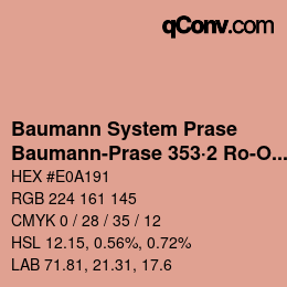Color code: Baumann System Prase - Baumann-Prase 353·2 Ro-Or 1 | qconv.com