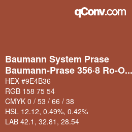Code couleur: Baumann System Prase - Baumann-Prase 356·8 Ro-Or 1 | qconv.com