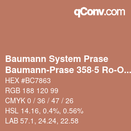 Code couleur: Baumann System Prase - Baumann-Prase 358·5 Ro-Or 2 | qconv.com