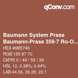 Code couleur: Baumann System Prase - Baumann-Prase 359·7 Ro-Or 2 | qconv.com