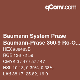 Code couleur: Baumann System Prase - Baumann-Prase 360·9 Ro-Or 2 | qconv.com