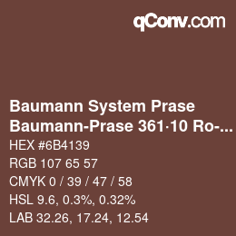 Color code: Baumann System Prase - Baumann-Prase 361·10 Ro-Or 3 | qconv.com