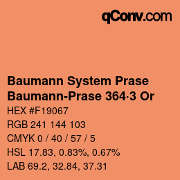 Color code: Baumann System Prase - Baumann-Prase 364·3 Or | qconv.com