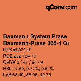 Color code: Baumann System Prase - Baumann-Prase 365·4 Or | qconv.com