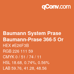 Color code: Baumann System Prase - Baumann-Prase 366·5 Or | qconv.com
