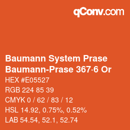 Color code: Baumann System Prase - Baumann-Prase 367·6 Or | qconv.com