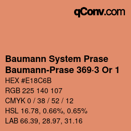Color code: Baumann System Prase - Baumann-Prase 369·3 Or 1 | qconv.com