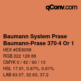Code couleur: Baumann System Prase - Baumann-Prase 370·4 Or 1 | qconv.com