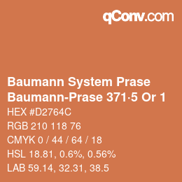 Code couleur: Baumann System Prase - Baumann-Prase 371·5 Or 1 | qconv.com