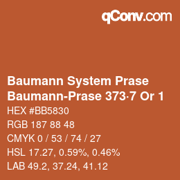 Color code: Baumann System Prase - Baumann-Prase 373·7 Or 1 | qconv.com
