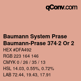 Code couleur: Baumann System Prase - Baumann-Prase 374·2 Or 2 | qconv.com