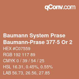 Code couleur: Baumann System Prase - Baumann-Prase 377·5 Or 2 | qconv.com