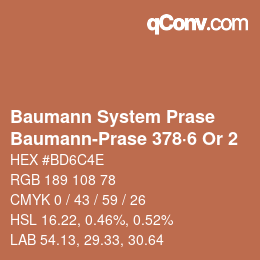 Code couleur: Baumann System Prase - Baumann-Prase 378·6 Or 2 | qconv.com