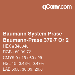 Código de color: Baumann System Prase - Baumann-Prase 379·7 Or 2 | qconv.com