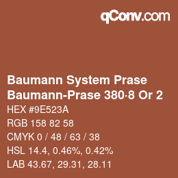Código de color: Baumann System Prase - Baumann-Prase 380·8 Or 2 | qconv.com