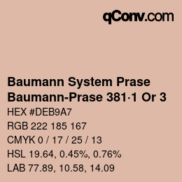 Code couleur: Baumann System Prase - Baumann-Prase 381·1 Or 3 | qconv.com