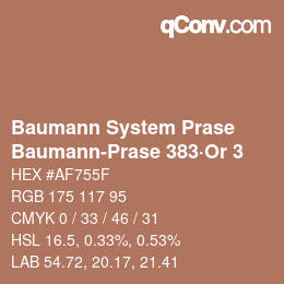 Code couleur: Baumann System Prase - Baumann-Prase 383·Or 3 | qconv.com