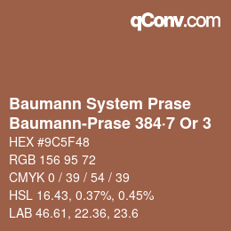 Code couleur: Baumann System Prase - Baumann-Prase 384·7 Or 3 | qconv.com