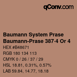 Código de color: Baumann System Prase - Baumann-Prase 387·4 Or 4 | qconv.com
