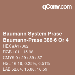 Código de color: Baumann System Prase - Baumann-Prase 388·6 Or 4 | qconv.com