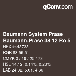 Código de color: Baumann System Prase - Baumann-Prase 38·12 Ro 5 | qconv.com