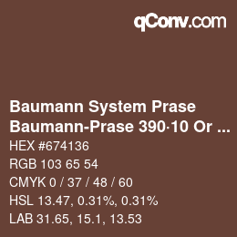Code couleur: Baumann System Prase - Baumann-Prase 390·10 Or 4 | qconv.com