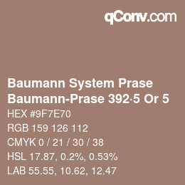 Color code: Baumann System Prase - Baumann-Prase 392·5 Or 5 | qconv.com