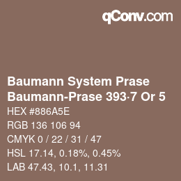 Color code: Baumann System Prase - Baumann-Prase 393·7 Or 5 | qconv.com